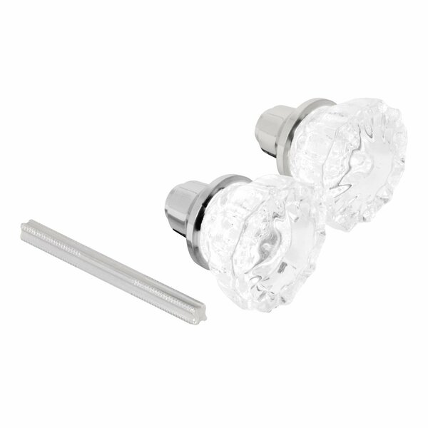 Prime-Line Mortise Style Fluted Glass Door Knobs, Features 2 In. Outside Diameter Knobs, Chrome 1 Set E 28314